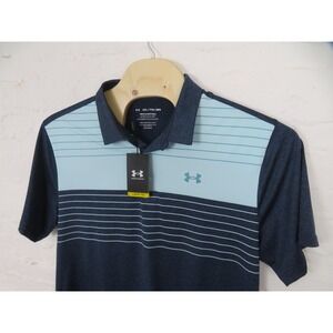 Under Armour Playoff Polo Shirt Mens 2XL Blue HeatGear Golf UPF 40 Performance